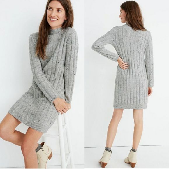 Madewell Dresses & Skirts - Madewell Donegal Rolled Mockneck Sweater Dress